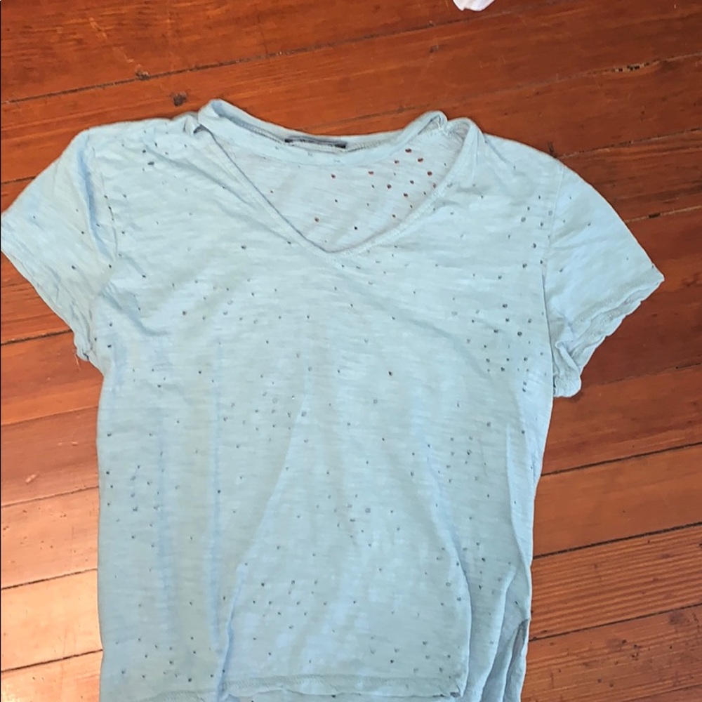 MINT GREEN HOLE T-SHIRT W CHOCKER CUT (never worn)